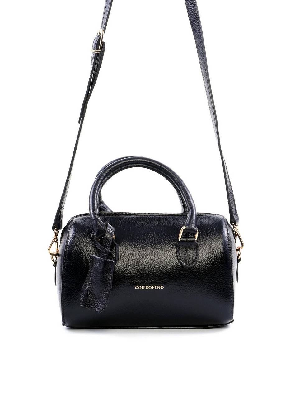 Bolsa Baú com Alça Dupla e Charm - Preta BSI-6059 - PR