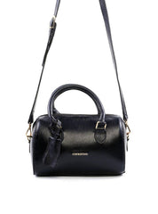 Bolsa Baú com Alça Dupla e Charm - Preta BSI-6059 - PR