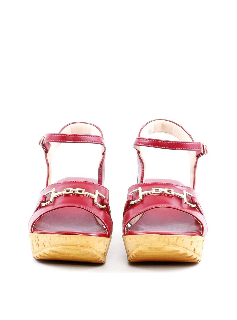 Sandália Anabela Cortiça Enfeite Bridão - Vermelha SDI-11921 - VE