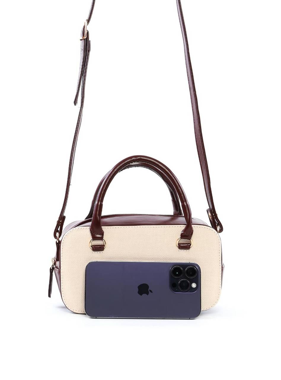 Bolsa Baú Pequena com Mix de Materiais BSI-6499 - VI