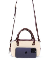 Bolsa Baú Pequena com Mix de Materiais BSI-6499 - VI