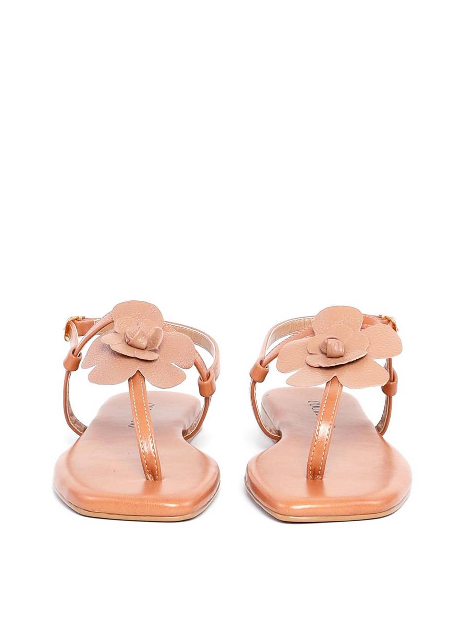 Rasteira de Dedo com Fivela e Flor - Nude SDI-11847 - NU