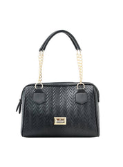 Bolsa Baú Média Corrente Matelassê Preta BSI-5682 - PR