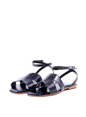 Rasteira Recorte H Fecho Fivela - Preta SDI-11987 - PR