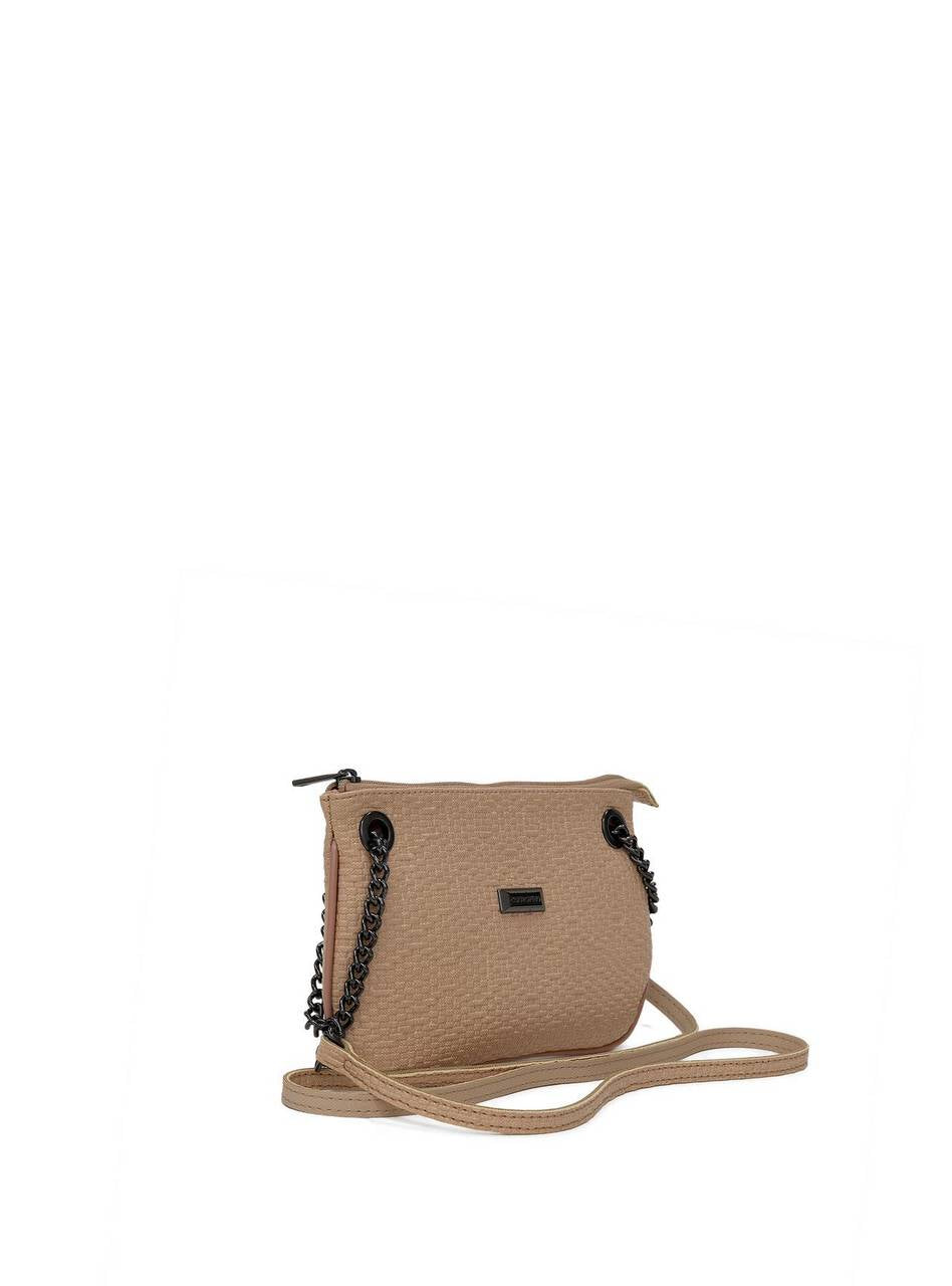 Bolsa Clutch Alça Transversal Corrente Nude BSI-5095 - NU