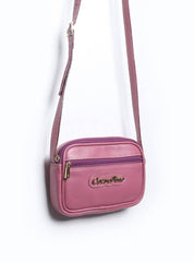 Bolsa Clutch Couro Pequena Transversal Ziper Roxa BSI-5677 - RO