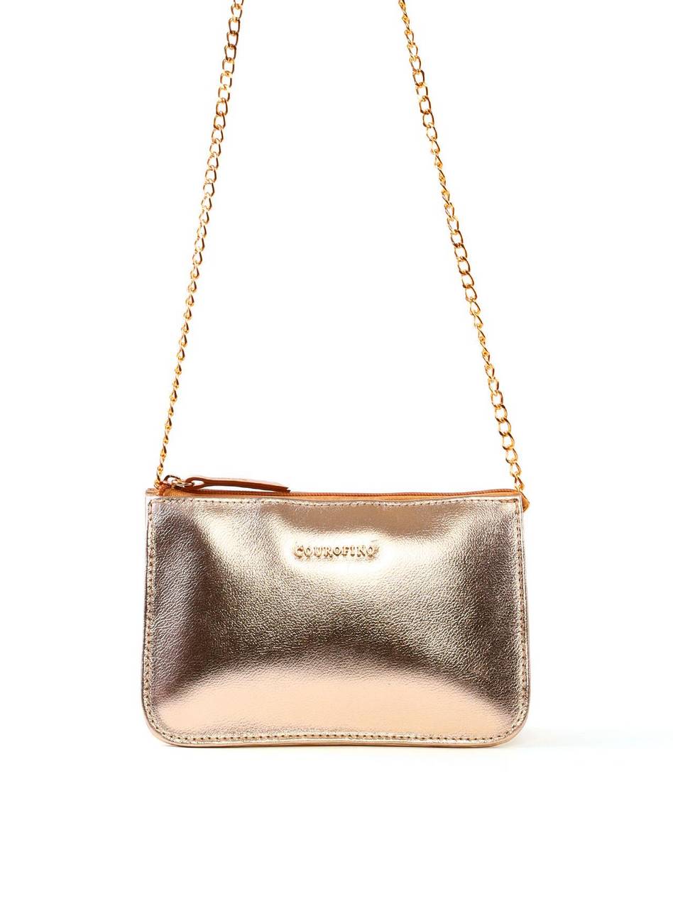 Bolsa Transversal Pequena 3 Divisórias - Ouro BSI-6405 - AU