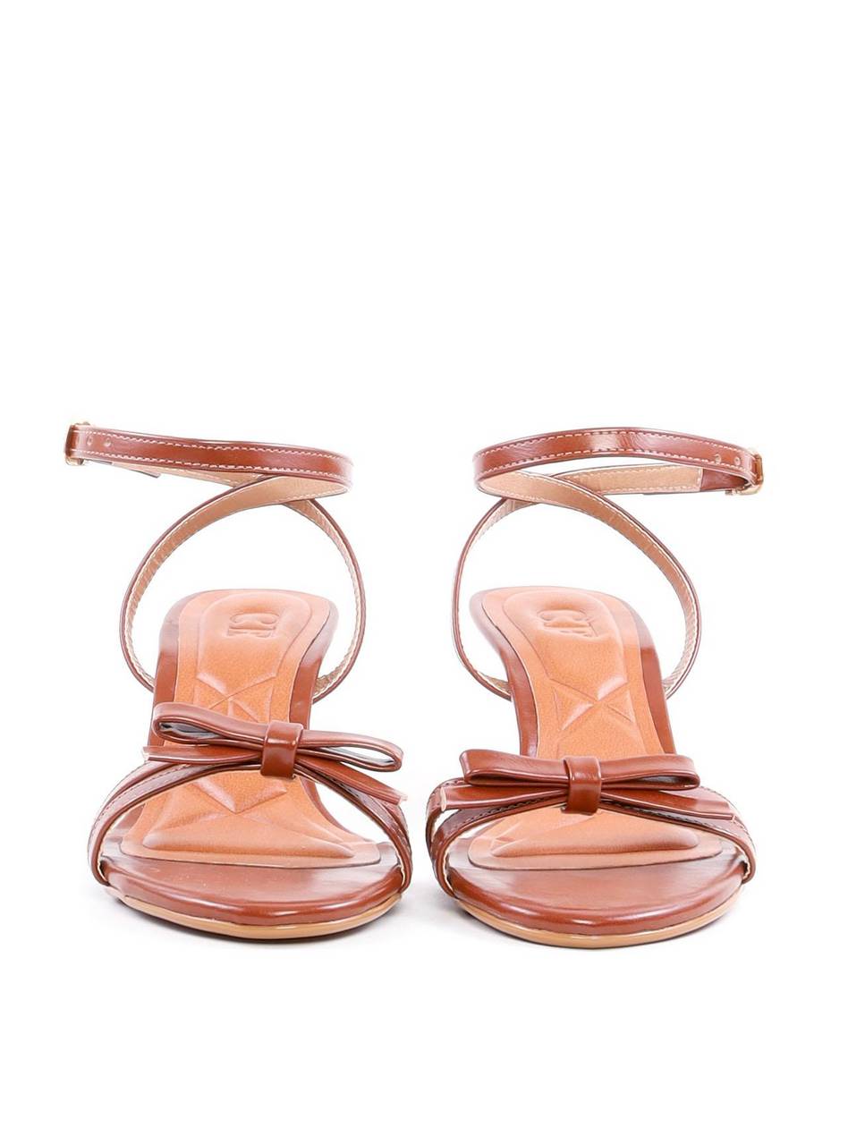 Sandália Salto Médio Cromado Detalhe Laço - Castor 1.1400011923 - CS