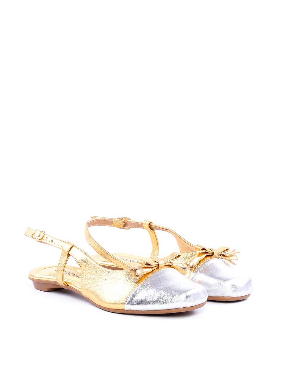 Sapatilha Slingback com Laço e Barbicacho - Ouro SDI-11822 - AU