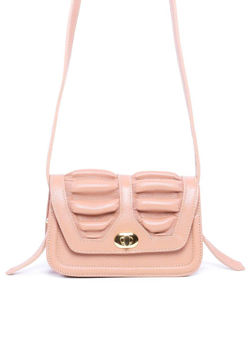 Bolsa Satchel Drapeado com Alça Dupla Removível - Nude BSI-5933 - NU
