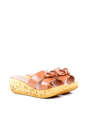 Tamanco Anabela de Cortiça com Laço - Nude SDI-11888 - NU