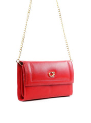 Bolsa Clutch Retangular com Alça de Corrente - Vermelha BSI-6244 - VE
