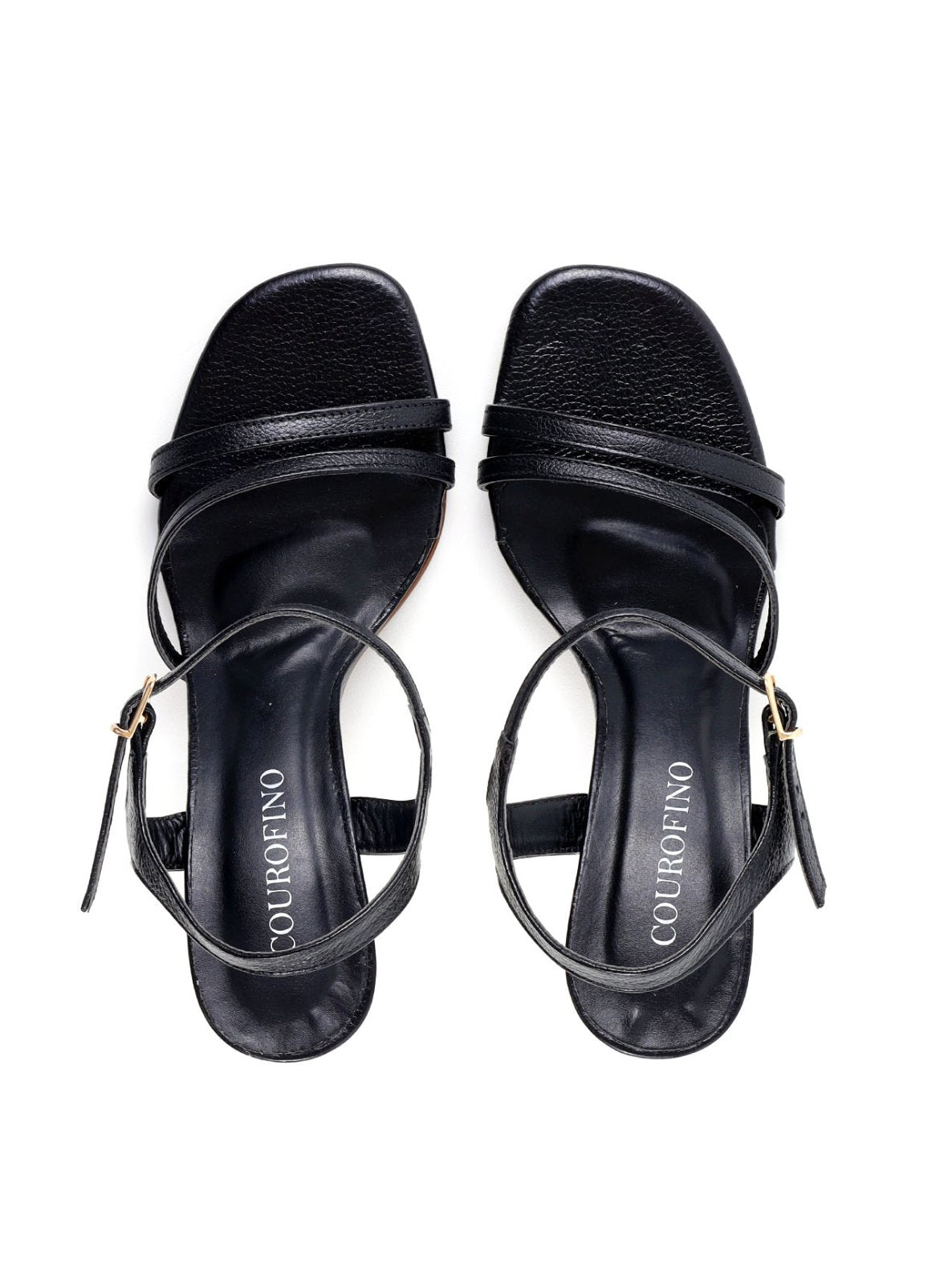 Sandália Geométrica Alta Metalizada com Tiras Finas SDI-12224 - PR