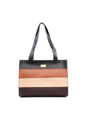 Bolsa Tote Estruturada com Retalhos - Preta BSI-6464 - PR