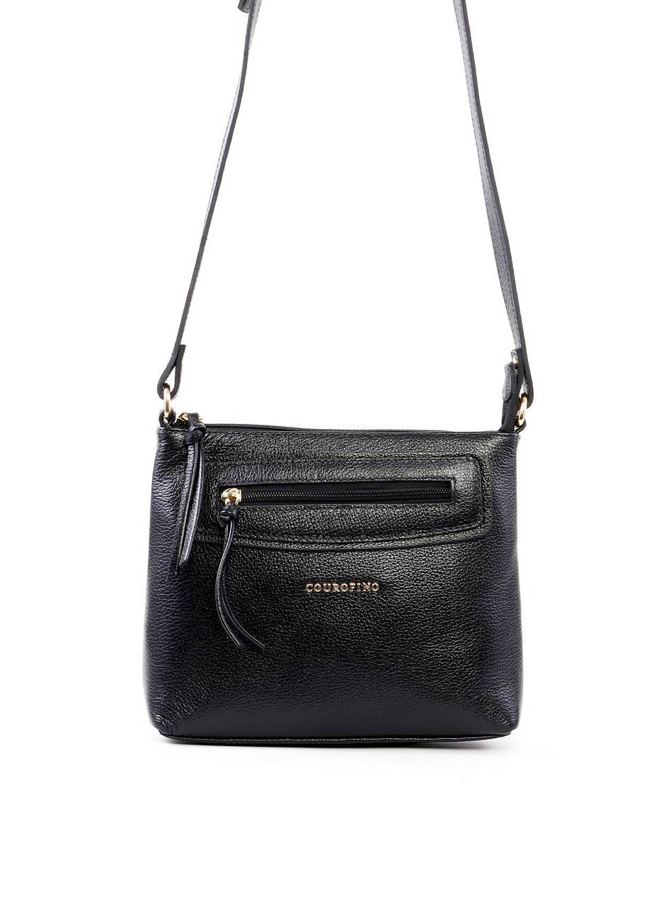 Bolsa Tote Transversal com Bolso Frontal - Preta BSI-6459 - PR