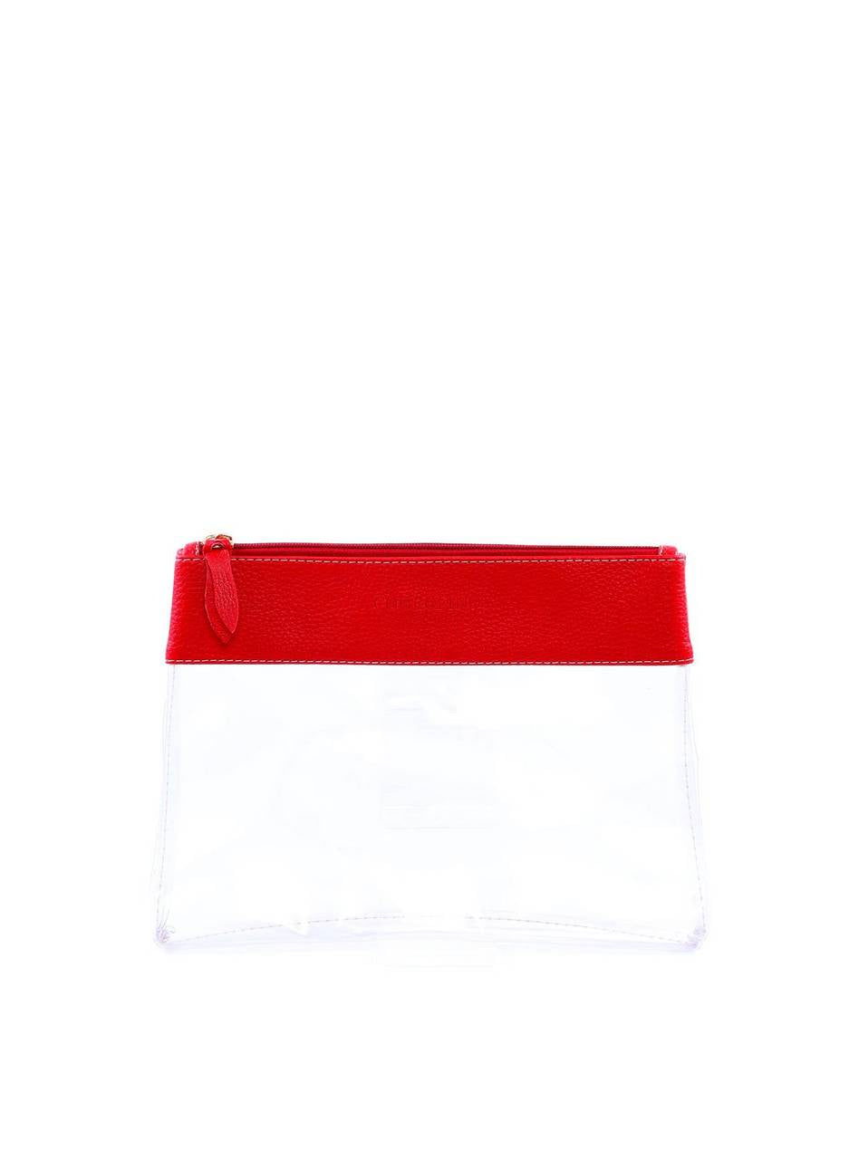 Necessaire Transparente Quadrada Pequena - Vermelha NSI-148 - VE
