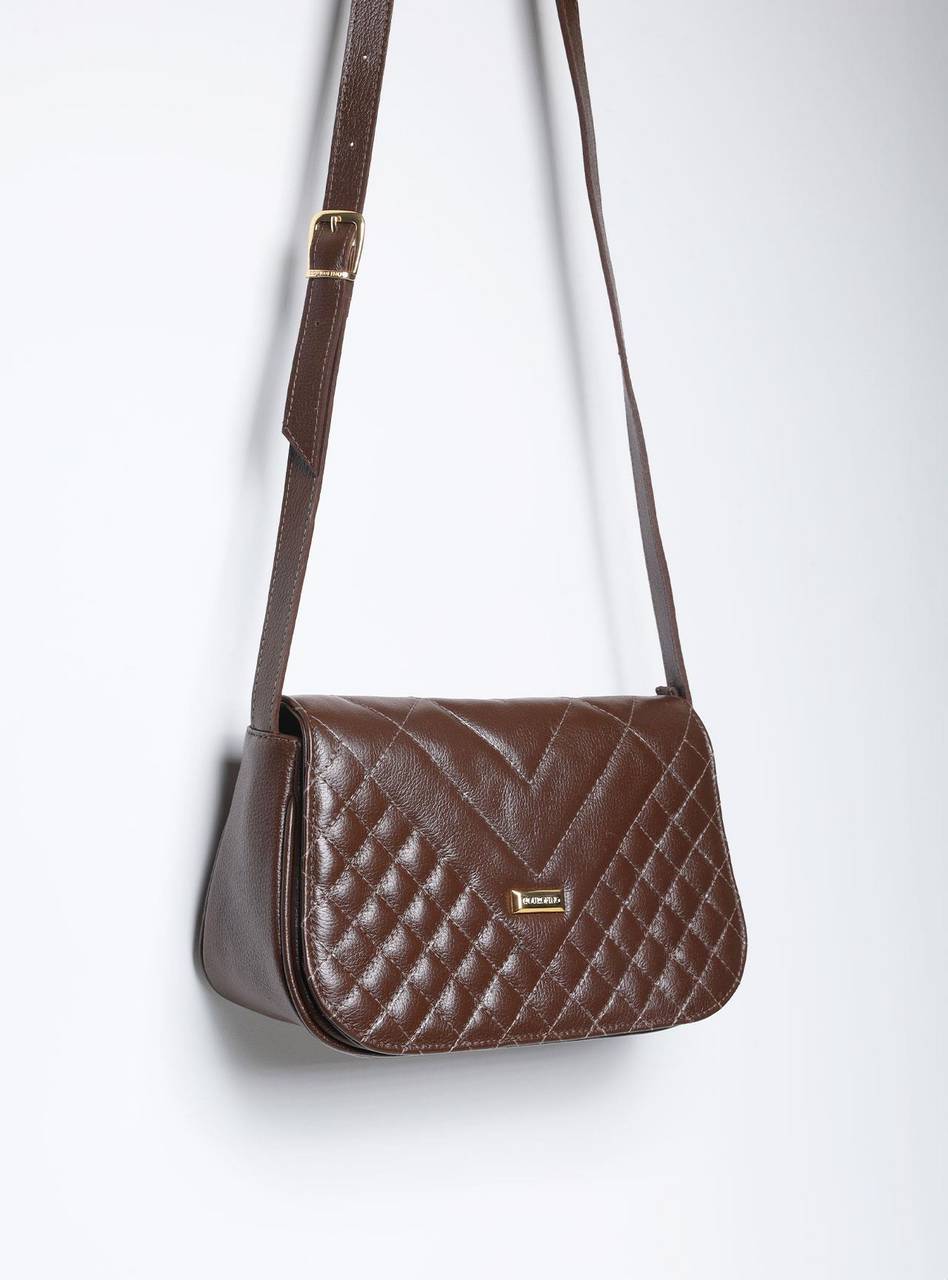 Bolsa Saddle Couro Pequena Transversal - Cacau BSI-5837 - CA