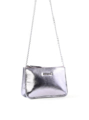 Bolsa Transversal Pequena 3 Divisórias - Prata BSI-6405 - PT
