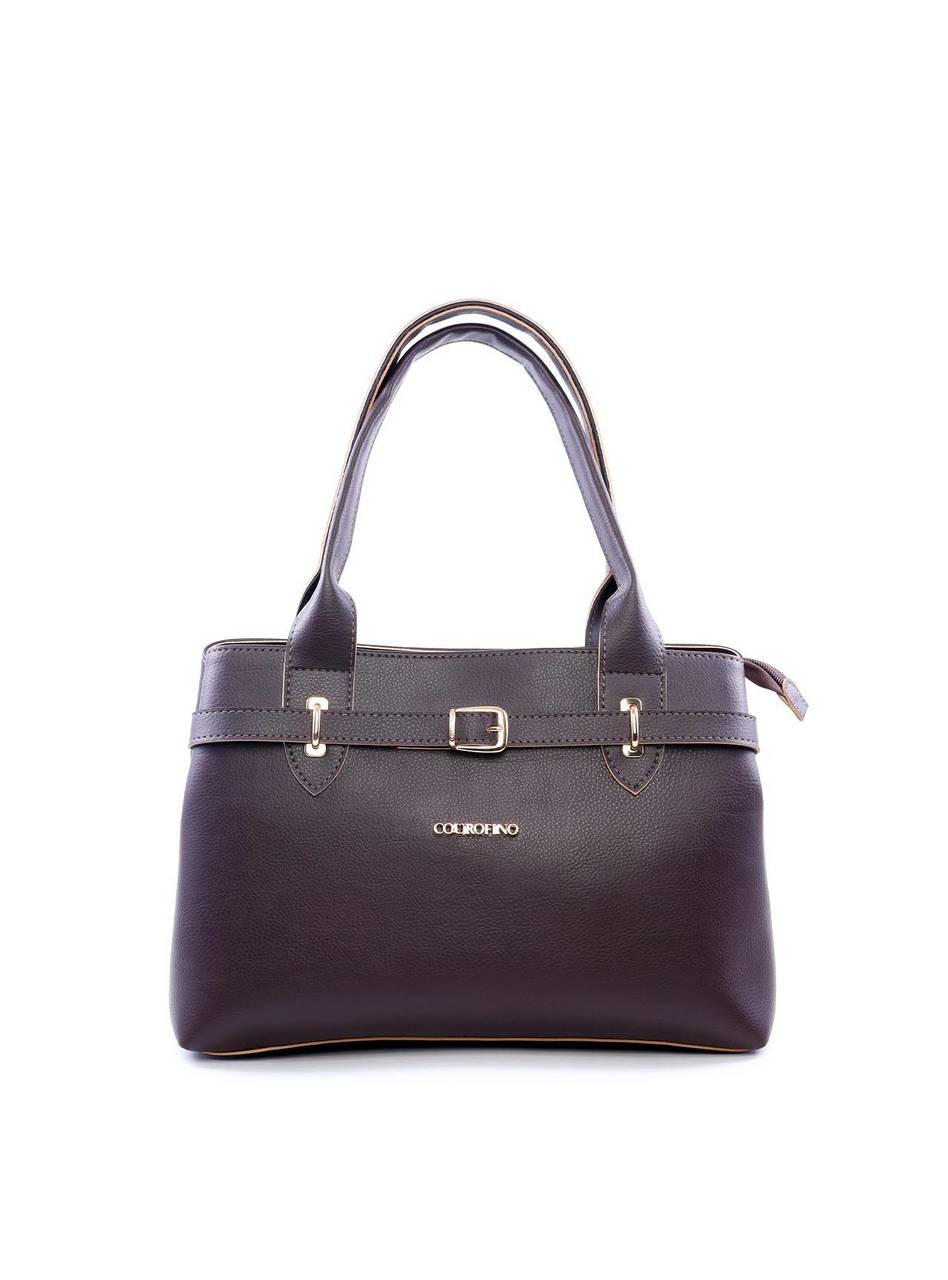 Bolsa Tote com Alça de Mão e Detalhe de Cinto - Preta BSI-6055 - PR
