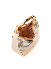 Bolsa Hobo com Alça Geométrica e Corrente - Ouro BSI-6428 - AU