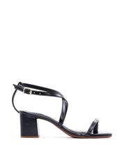 Sandália com Salto Bloco e Detalhe Dourado - Preta SDI-11868 - PR