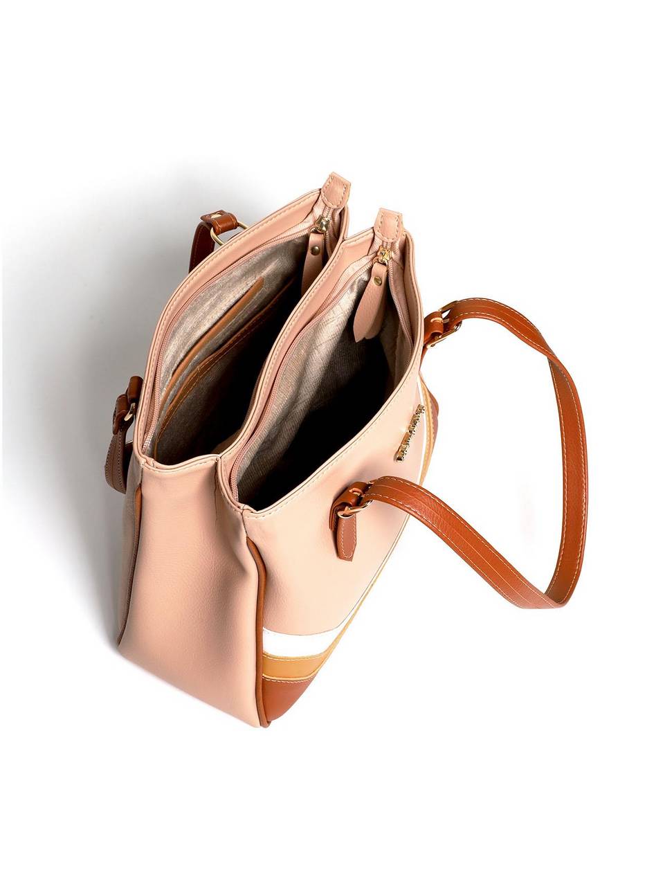 Bolsa Tote Tiracolo com Alça Regulável - Nude BSI-5746 - NU