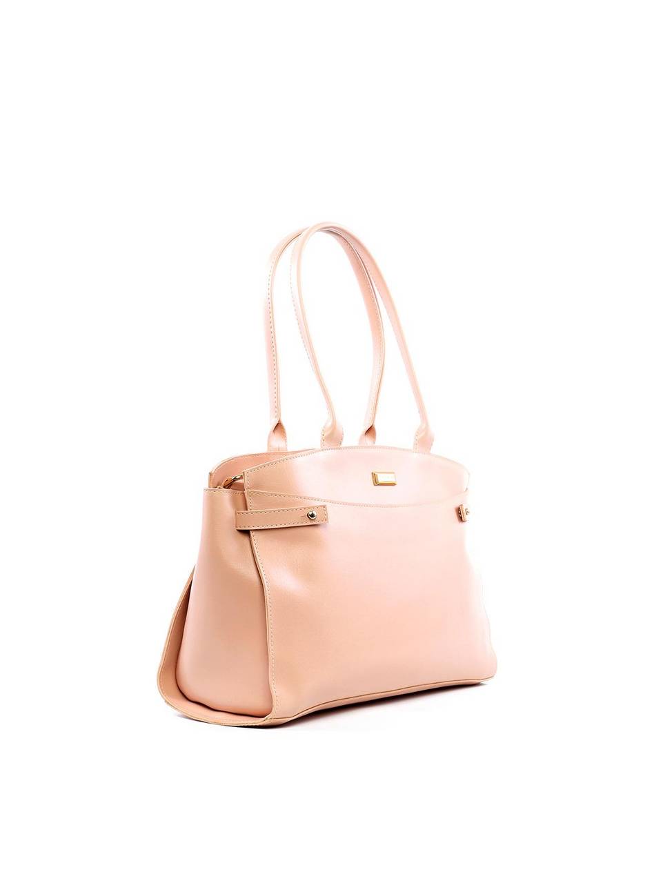 Bolsa Tote de Alça Dupla e Tiras Laterais - Nude BSI-6225 - NU