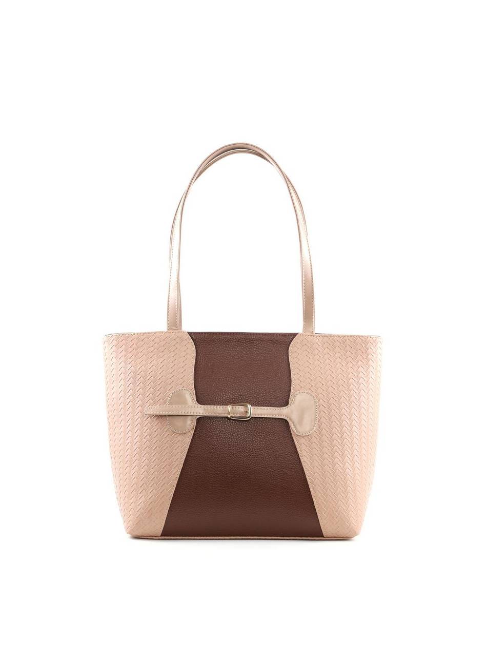 Bolsa Shopper com Tressê e Fivela - Nude BSI-6421 - NU