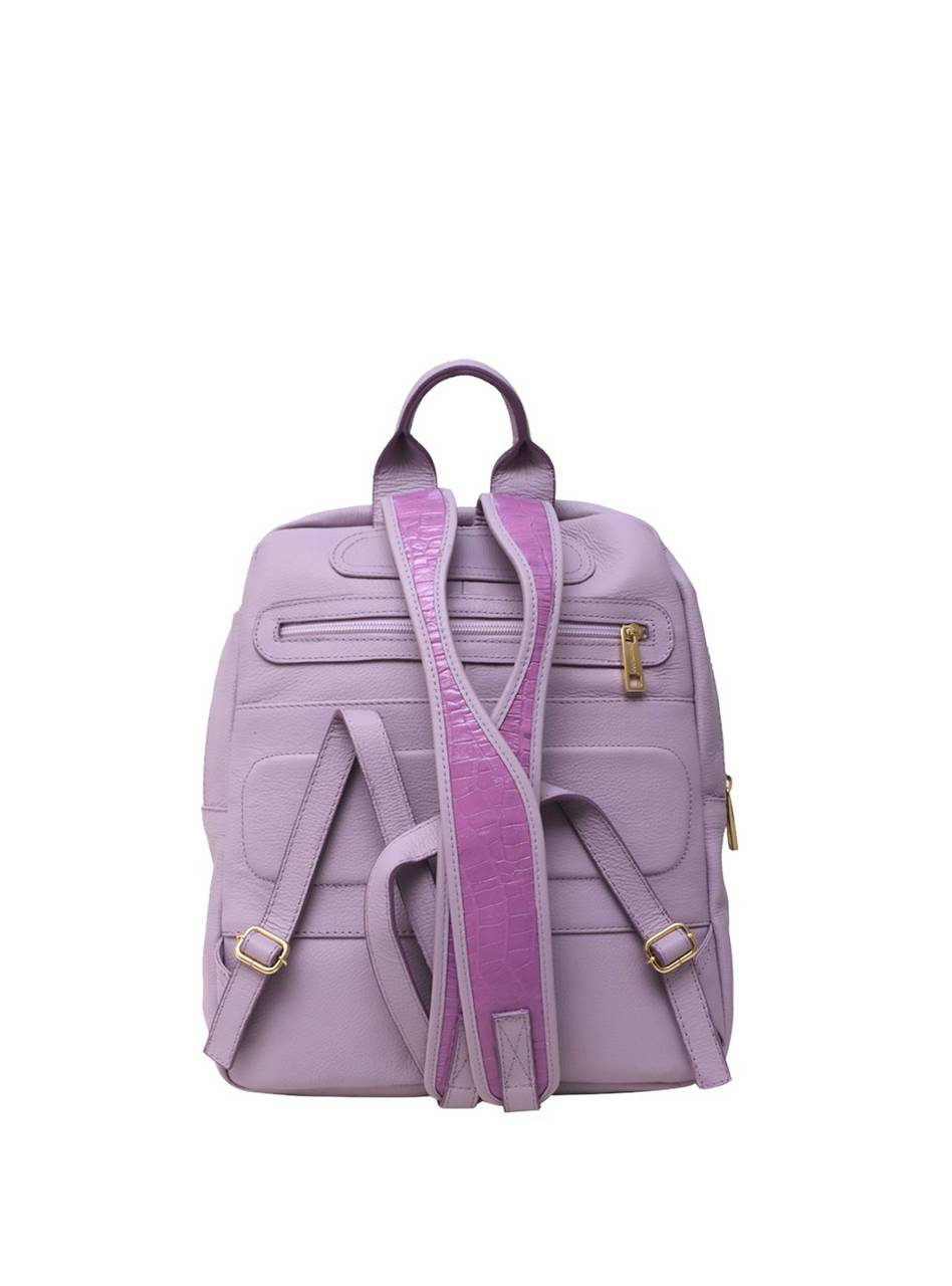 Mochila Casual Grande Porta Moedas Couro Lilás MEI-428 - LI