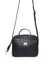 Bolsa Bag Couro Transversal Bolso Atrás Preta BSI-5087 - PR