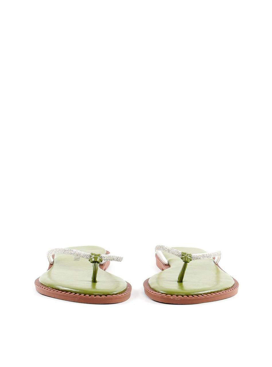 Rasteirinha com Tira em Strass - Verde SDI-11772 - VD
