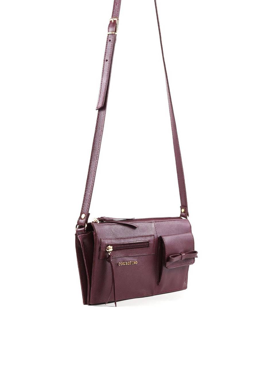 Bolsa Transversal Retangular Laço - Vinho BSI-6383 - VI
