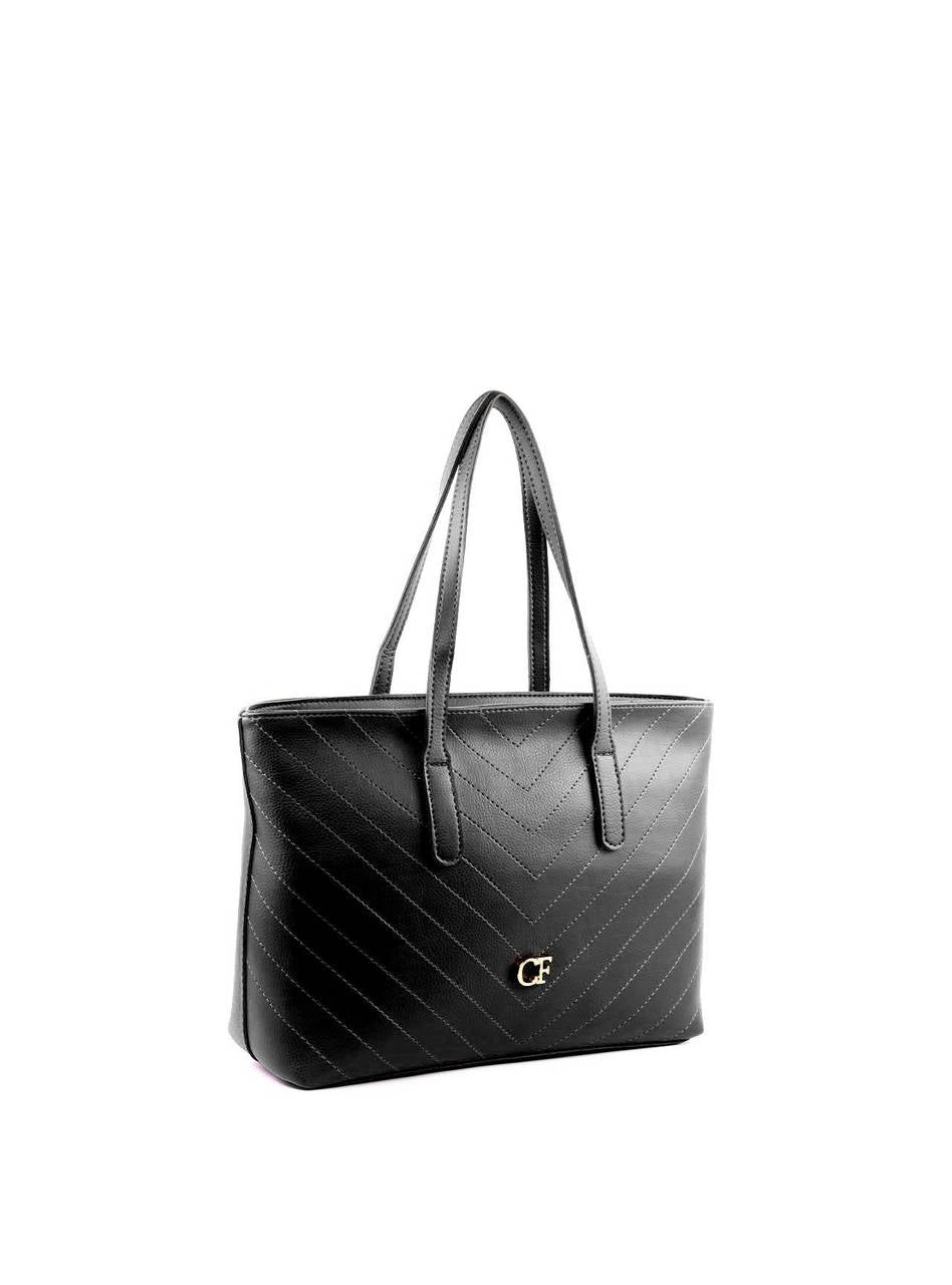 Bolsa Shopper com Costuras Frontais - Preta BSI-6159 - PR