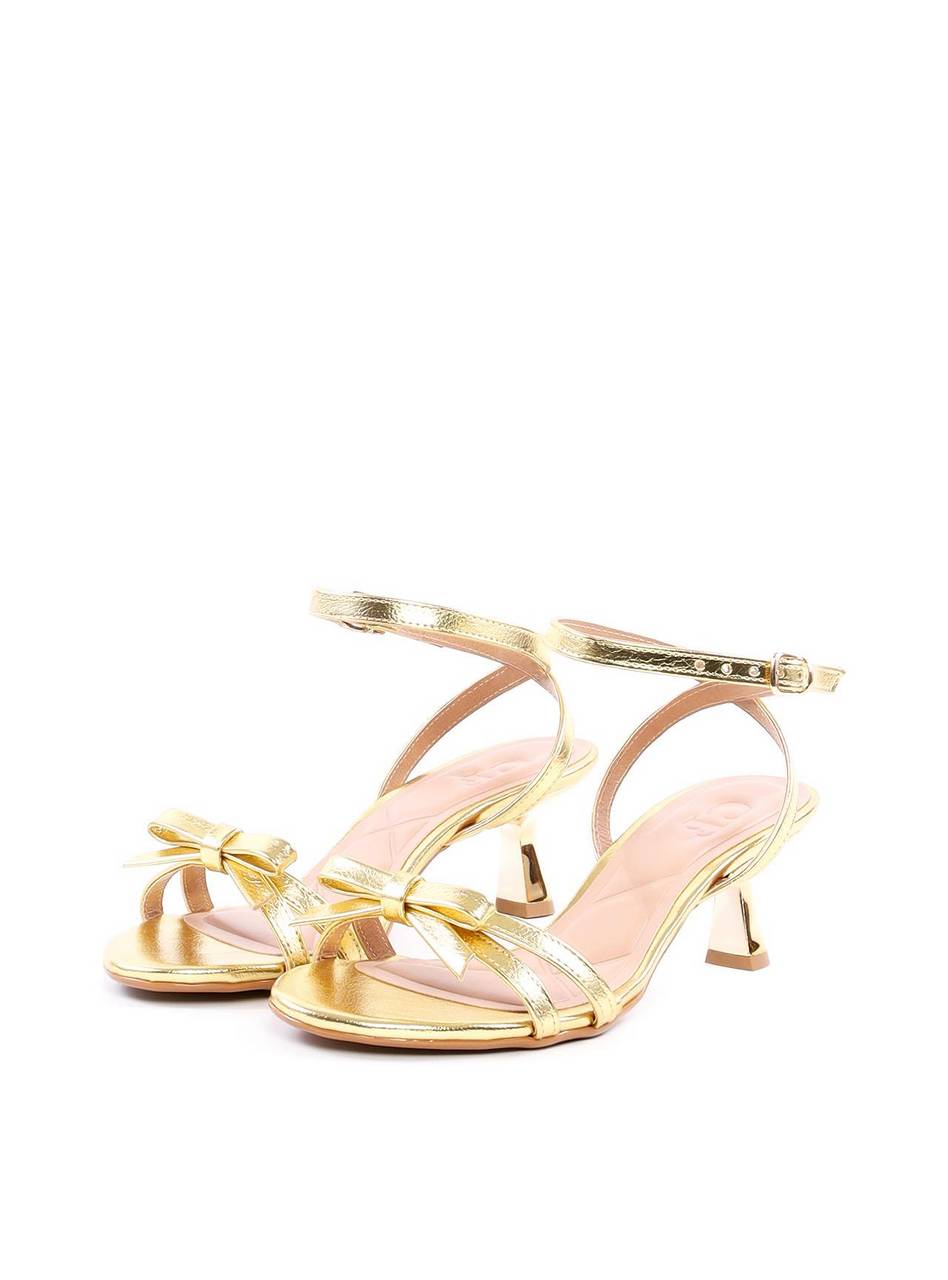 Sandália Salto Médio Cromado Detalhe Laço - Ouro 1.1400011923 - AU