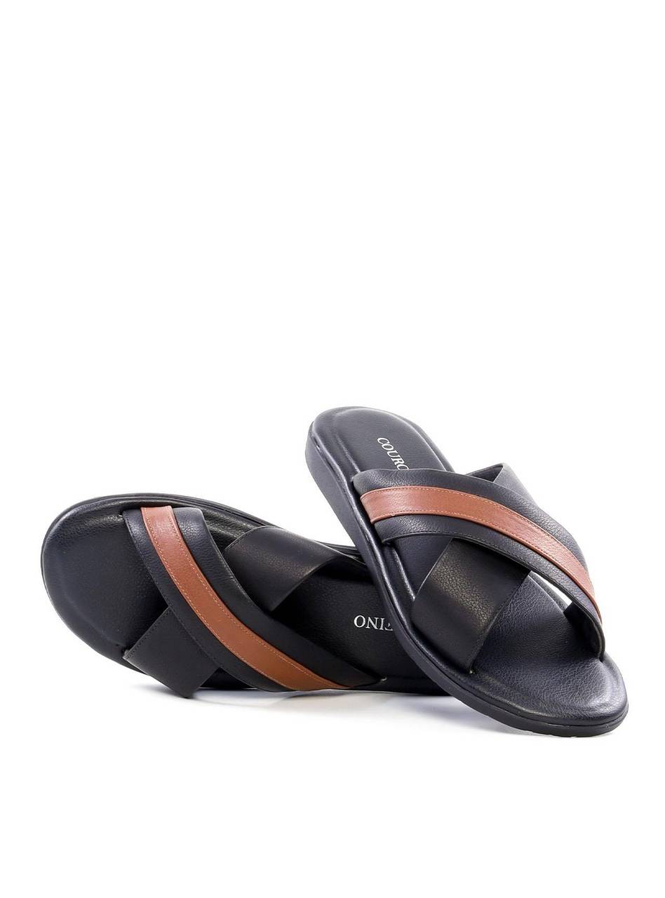 Chinelão Masculino com Tiras Cruzadas - Preta SDI-12162 - PR