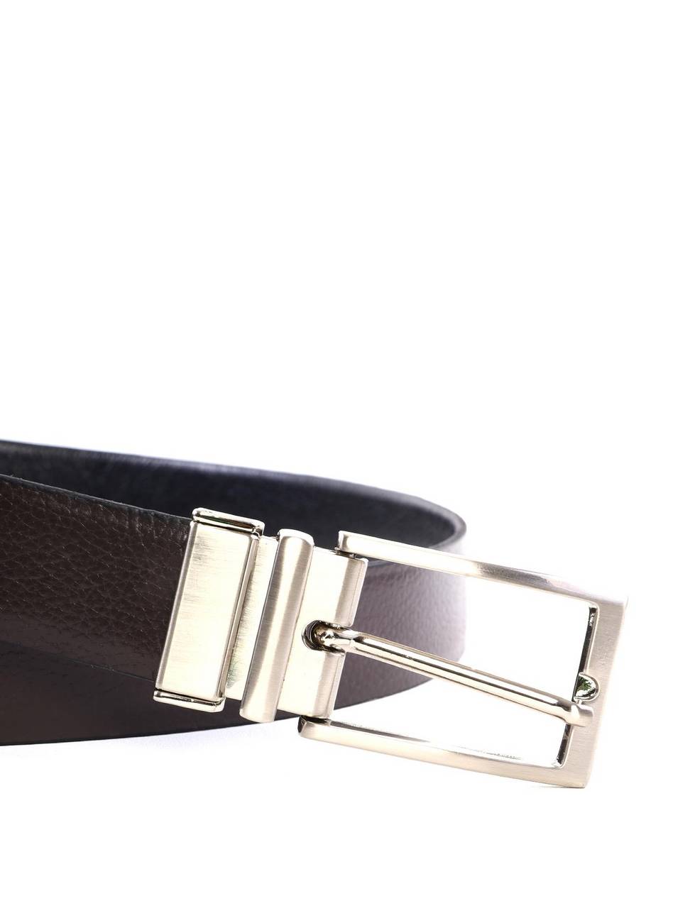 Cinto Masculino Social com Fivela Retrátil - Cacau e Preto CTI-991 - CP