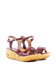 Sandália Anabela com Tira Pespontada - Vinho SDI-11898 - VI