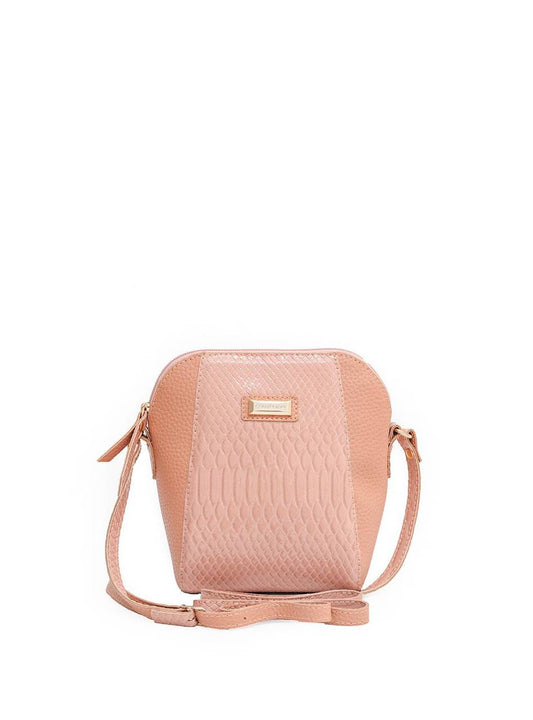 Bolsa Transversal Tote Detalhe Crocô Nude BSI-5176 - NU