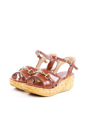 Sandália Anabela Cortiça Enfeite Bridão - Castor SDI-11921 - CS