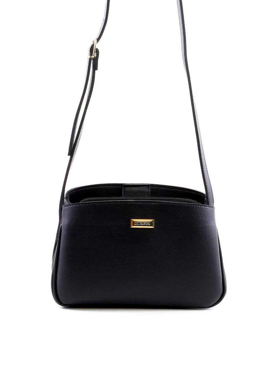 Bolsa Tote Transversal com 3 Divisórias - Preta BSI-6411 - PR