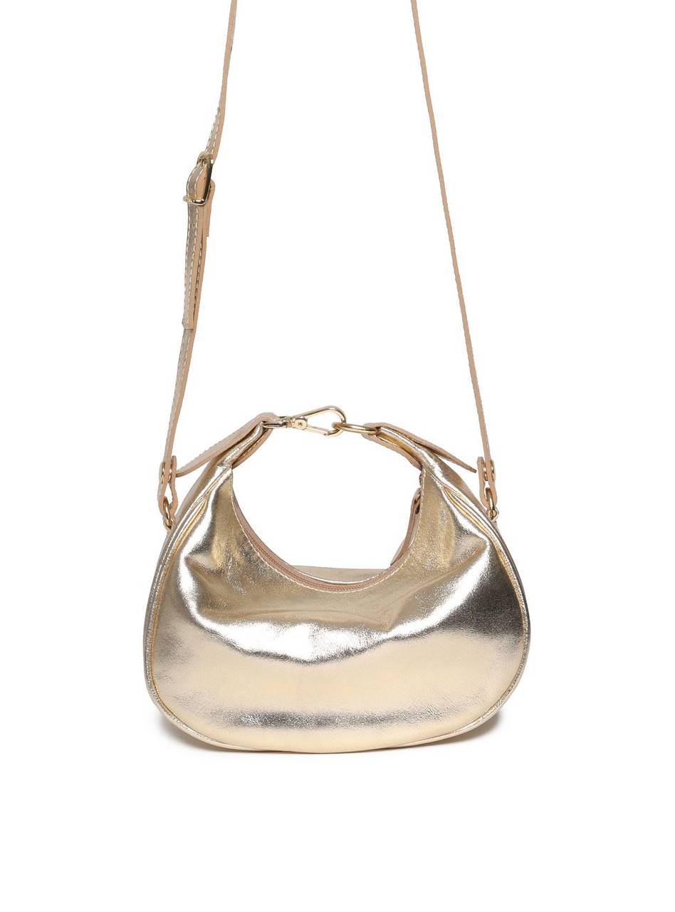 Bolsa Feminina Hobo Couro Pequena Ouro BSI-5937 - AU