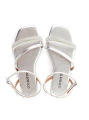 Rasteira Salto Flat com Tiras em Strass - Prata SDI-11907 - PT