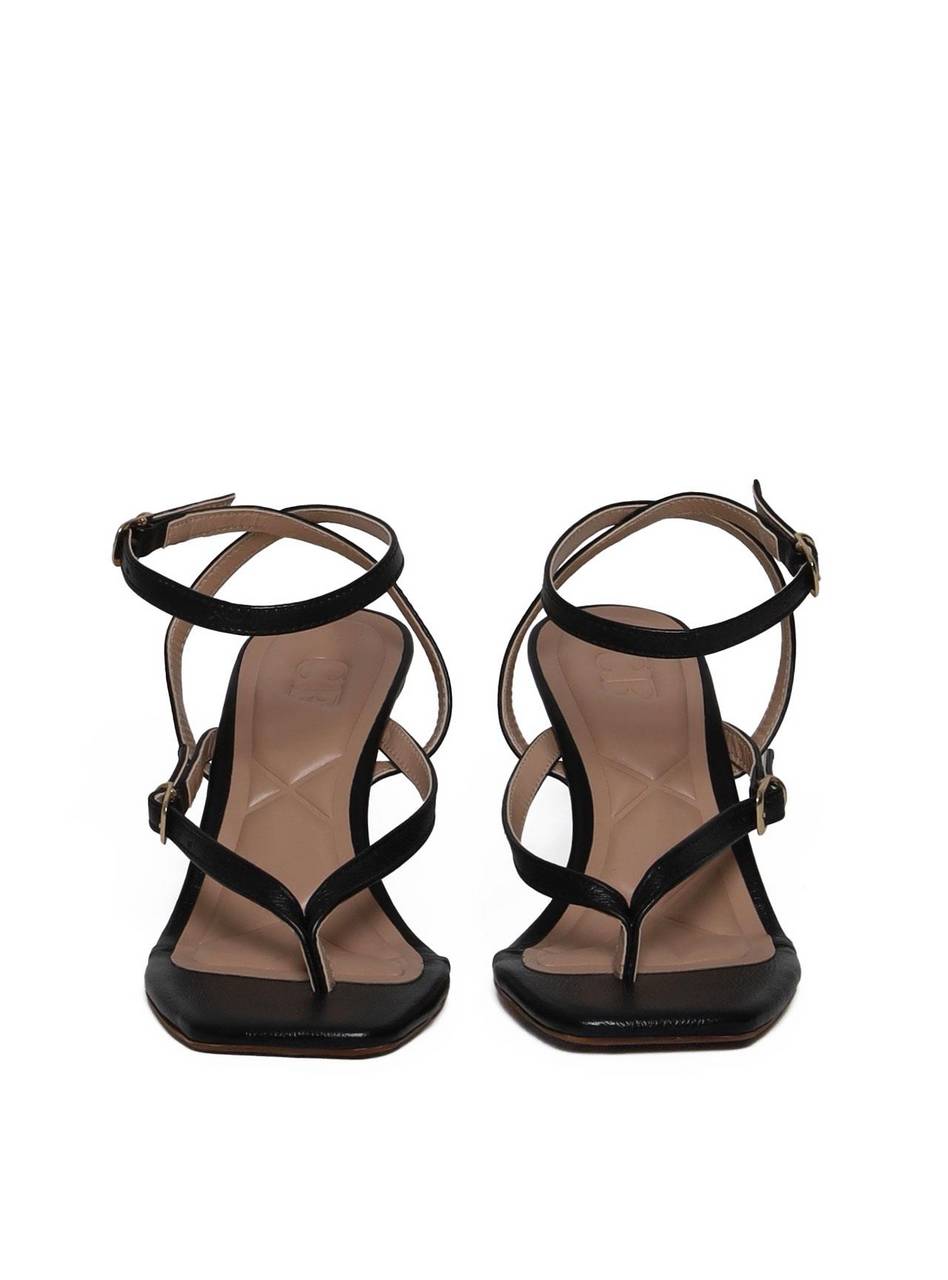 Sandália Feminina Couro Salto Fino - Preta   SDI-11648 - PR
