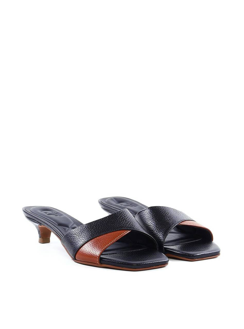 Tamanco com Salto Kitten Bicolor - Preta SDI-12080 - PR