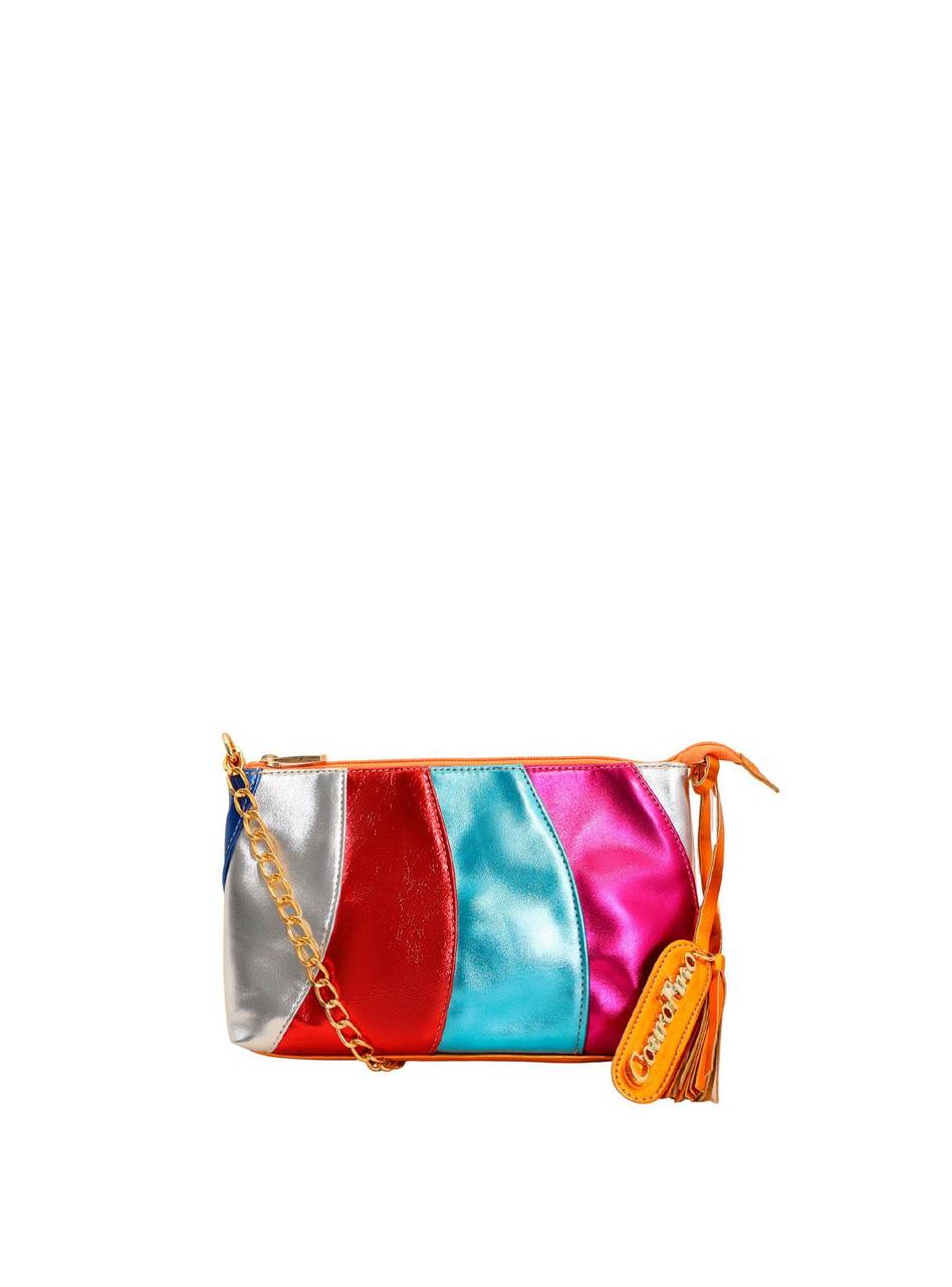 Bolsa Clutch Transversal Frente Colorida Laranja BSI-5559 - LR