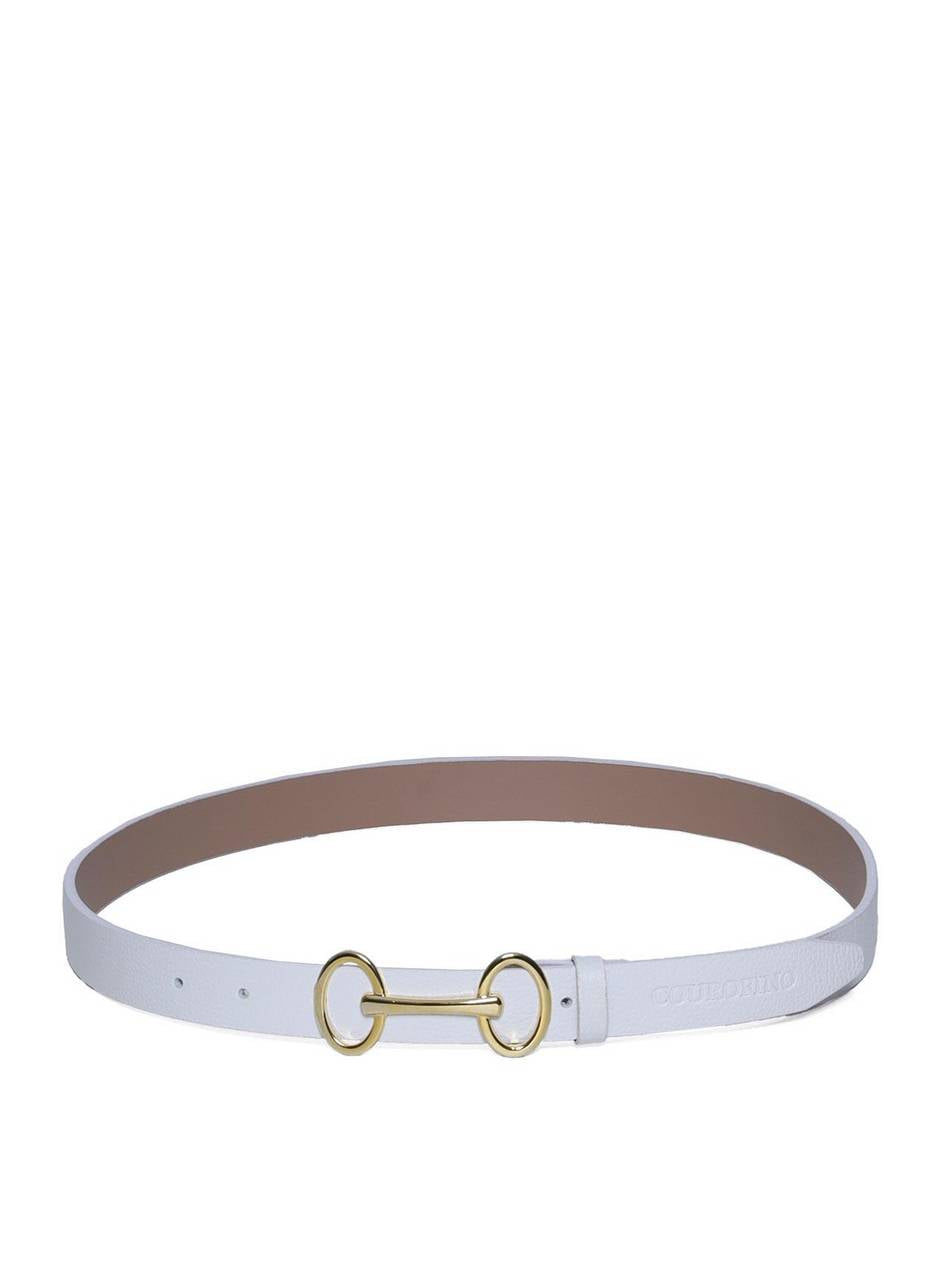 Cinto Feminino em Couro com Fivela Bridão - Branca CTI-973 - BR