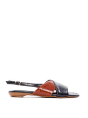 Sandália Rasteira Tiras Cruzadas Bicolor SDI-12269 - PR