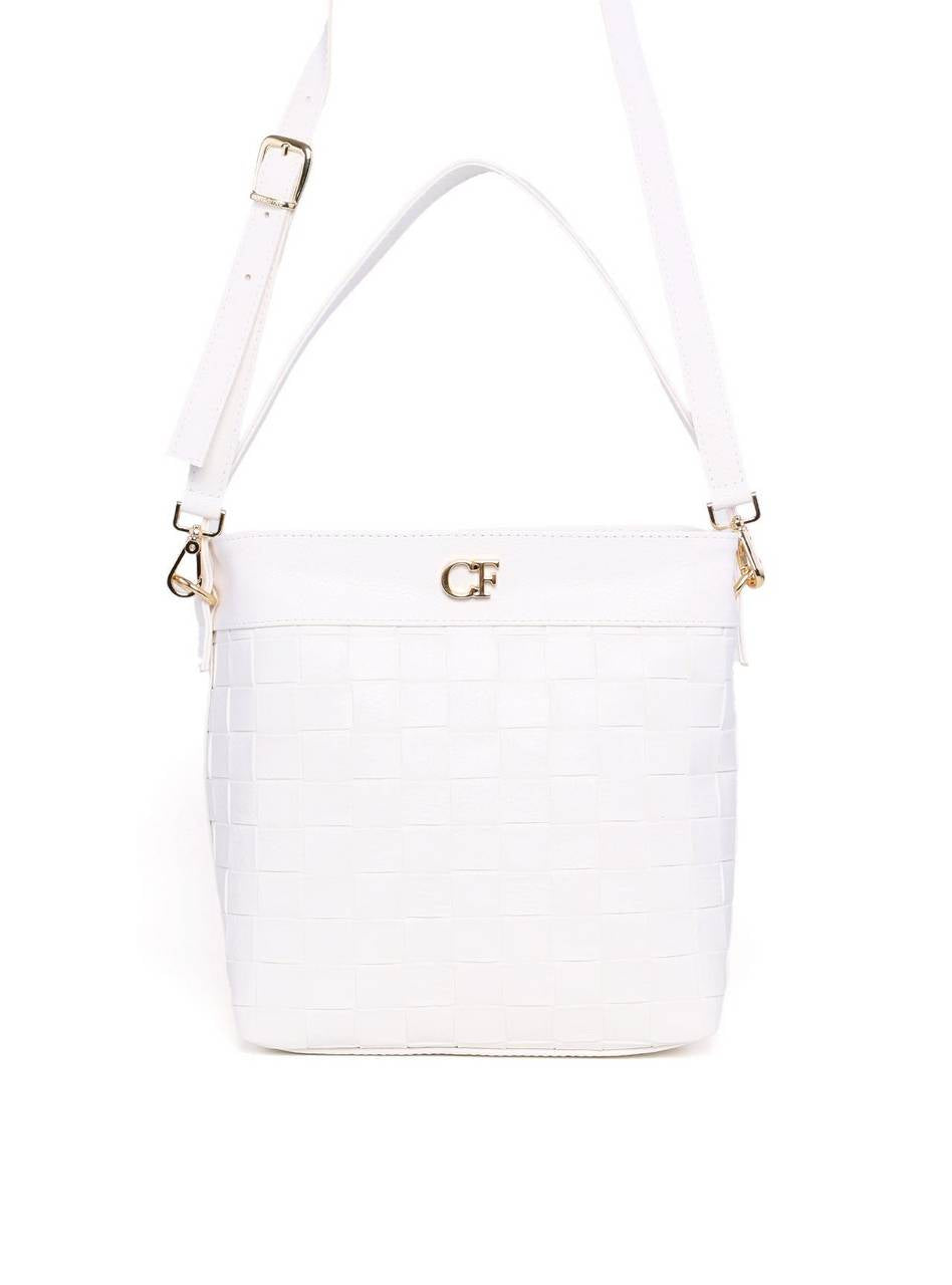 Bolsa Tote com Alça Dupla em Tressê - Branca BSI-6212 - BR