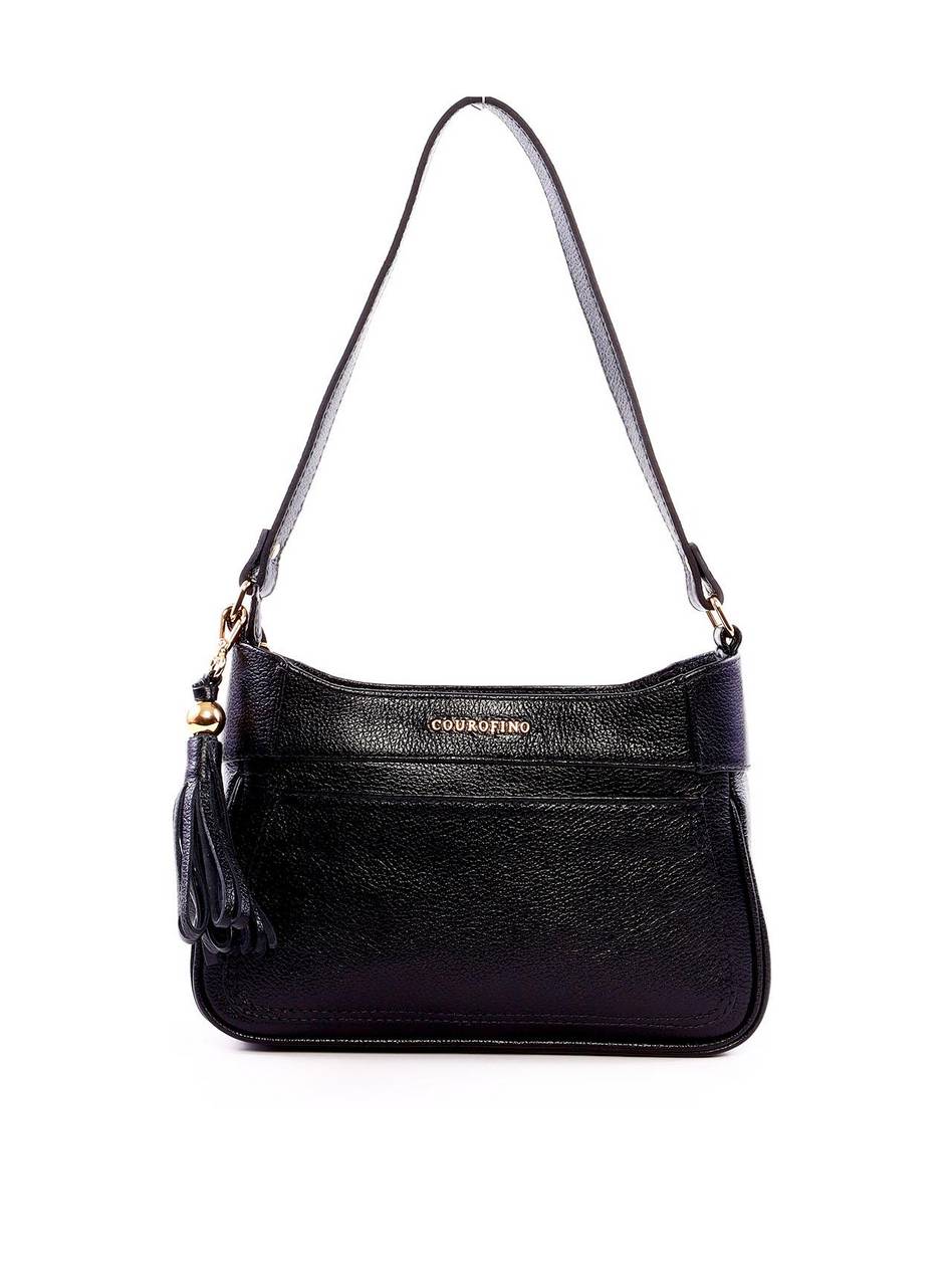 Bolsa Baguette Tiracolo com Barbicacho - Preta BSI-6293 - PR