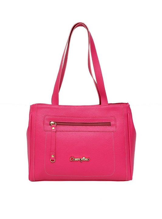 Bolsa Tote Média Tiracolo Bolso Frontal Pink BSI-5342 - PK